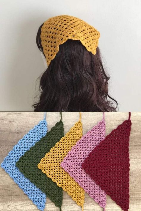 Crochet Bandana, Mode Crochet, Crochet Business, Crochet Design Pattern, Ladies Blouse, Crochet Fashion Patterns, 자수 디자인, Modern Crochet, Garden Art Sculptures