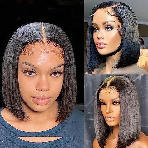 10 Inch Bob, Bob Pendek, Curling Straight Hair, Corte Bob, Bob Lace Front Wigs, Short Human Hair Wigs, Straight Bob, Wig Human Hair, Short Bob Wigs