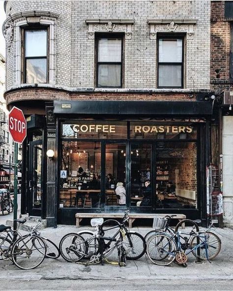 Vintage Ginger Photography Coffee Shop, Photography Coffee, Voyage New York, Coffee Shop Aesthetic, Shop Fronts, Coffee Shop Design, Cafe Shop, City Street, Coffee Roasters