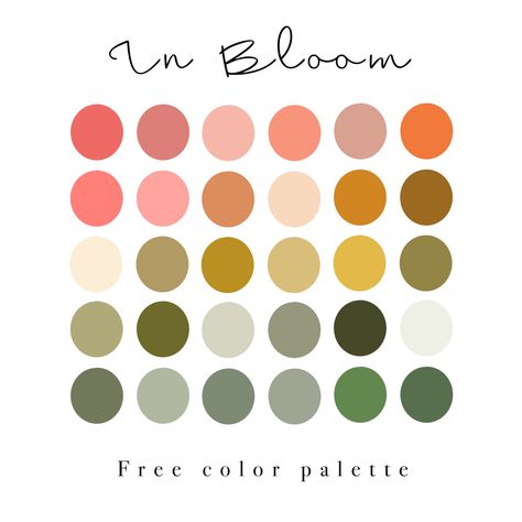 A free color palette inspired by flowers blooming and Nirvana Colour Palette Flowers, Flora Color Palette, Wildflower Color Pallet, Wild Flowers Color Palette, Procreate Color Palette Aesthetic, Procreate Color Palletes, Mothers Day Color Palette, Bloom Color Palette, Wildflower Color Palette