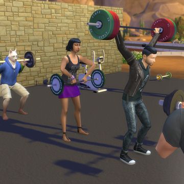 Sims 4 Lets Get Fit, Sims 4 Cc Gym Equipment Functional, Sims 4 Fitness Cc, Sims 4 Gym, Stationary Bike Workout, Sims 4 Packs, Die Sims 4, Gymnastics Skills, The Sims 4 Packs