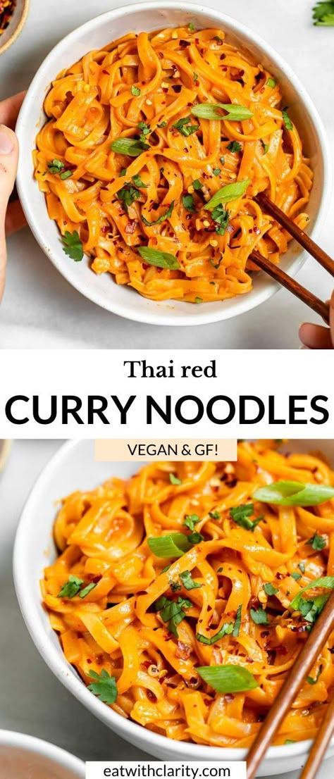 Red Curry Noodles, Apartment Cooking, Meat Meals, Curry Noodles, Noodle Recipe, Cooking Dishes, Noodle Dishes, Vegetarian Meals, Meatless Meals