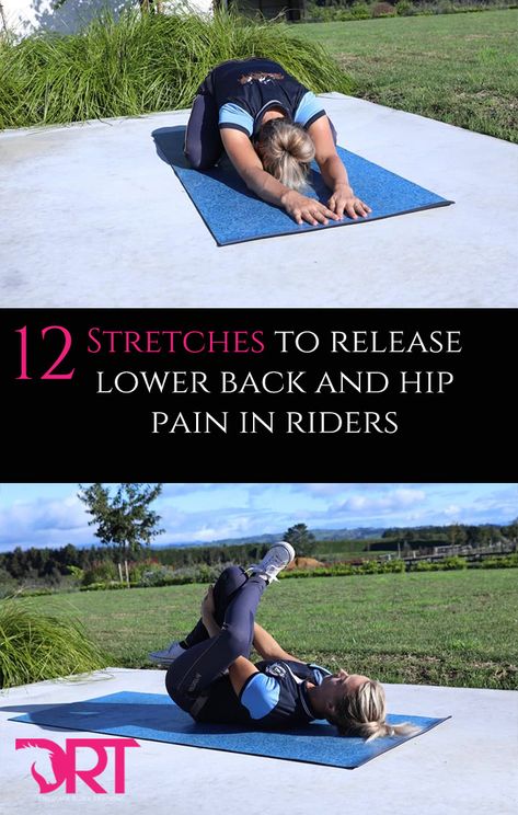 Stretches to help riders with lower back and hip pain. Equestrian Workout, Horse Yoga, Dressage Exercises, Yoga Nature, Dressage Training, Horse Exercises, Horse Riding Tips, Mobility Exercises, Yoga Exercises