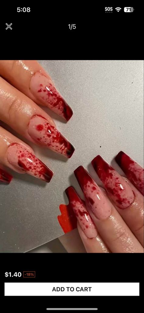 Blood Nails, Horror Nails, Ballet Nails, Cute Simple Nails, Color Nails, Sparkly Nails, Dream Nails, Nail Paint, Square Nails