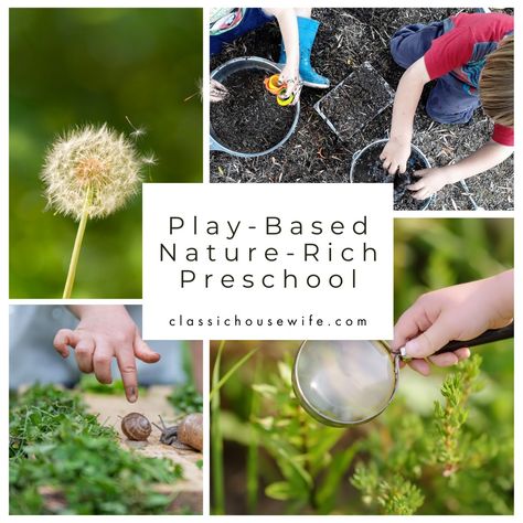 Our Play-Based Nature-Rich Preschool Plan - Classic Housewife Play Based Preschool, Planting Apple Trees, Nature Based Preschool, Preschool Director, Preschool Planning, Simple Plan, Reggio Inspired, Invitation To Play, Preschool Education