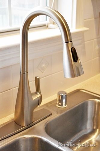 A New Kitchen Faucet! | Beneath My Heart #MoenDIYer Moen Bathroom Faucets, Soap Dispenser Design, Moen Kitchen Faucet, Best Kitchen Faucets, Faucet Design, Take Apart, Faucet Handles, Kitchen Redo, Kitchen Sink Faucets