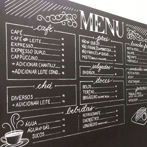 Chalk Lettering, a Return to Low Tech | CreativePro Network Makeup Room Diy, Cafe Chalkboard, Cafe Menu Boards, Blackboard Menu, Chalk Menu, Papan Tulis Kapur, Vintage Sweets, Menue Design, Coffee Board