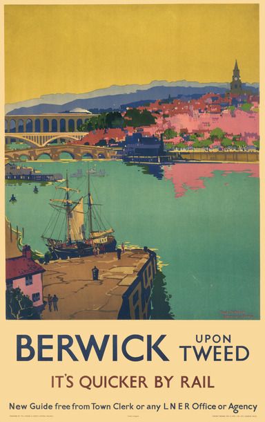 Poster for London and North Eastern Railways, 1923-1947.. Simply great prints, these are available in a range of high quality finishes. Berwick Upon Tweed, Posters Uk, National Railway Museum, Old Railway, Graphic Desi, Train Posters, Transportation Poster, Travel Advertising, Old Posters