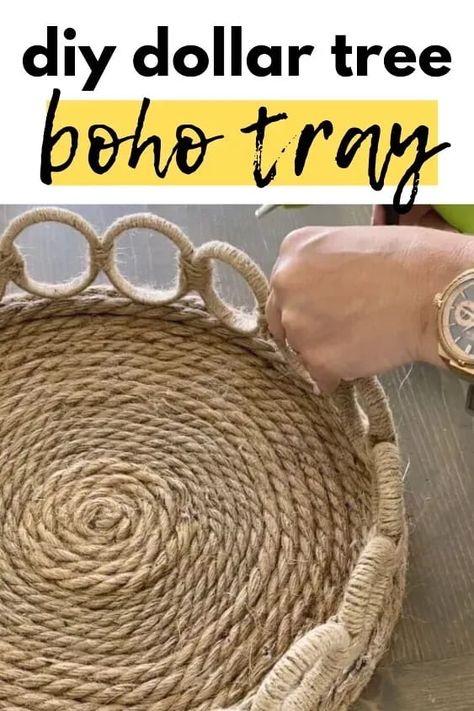 Diy Boho Shower Decor, Diy Boho Shelf Decor, Diy Boho Wall Basket Decor, Boho Table Ideas, Jute Projects Diy, Macrame Pot Cover Diy, Easy Dollar Tree Crafts Home Decor, Diy Boho Pillows, Diy Boho Table Decor