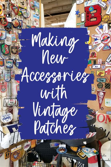 Vintage patches are a great way to create unique accessories AND get more mileage out of old work shirts you can't wear anymore! Let me show you how I refashioned things from my closet and my husbands, thanks to some vintage (and funny!) patches. Making Patches Diy, Patches From Old Clothes, What To Put Patches On, Ideas For Patches, How To Display Patches Ideas, How To Sew Patches On Jackets, Retro Adjustable Trucker Hat With Patches, Vintage Adjustable Hat With Embroidered Patch, Patches Display