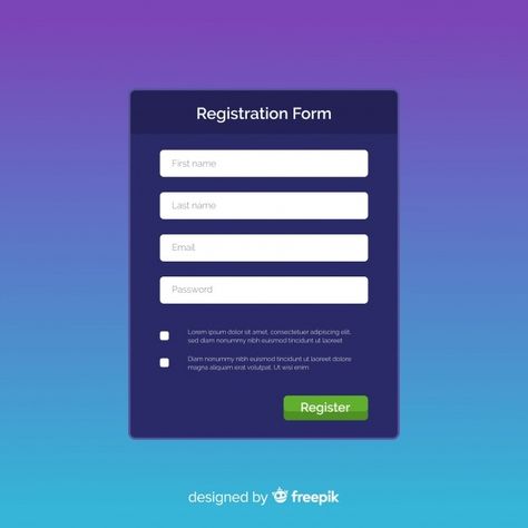 Form Design Web, Event Registration, Web Forms, Registration Form, Form Template, Form Design, Flat Design, First Names, Design Template