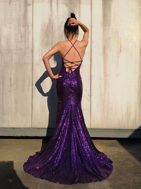 Purple Grad Dresses, Royal Purple Prom Dress, Dark Purple Prom Dress, Dark Purple Dresses, Prom Dress Inspo, Purple Prom, Satin Homecoming Dress, Classy Prom Dresses, Purple Prom Dress