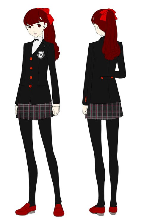 Persona 5 Uniform, Persona 5 Character Sheet, Persona 5 Characters Design, Persona 5 Outfits, Sumire Persona 5, Persona 5 Oc, Persona Characters, Edith Head Gowns, Shigenori Soejima