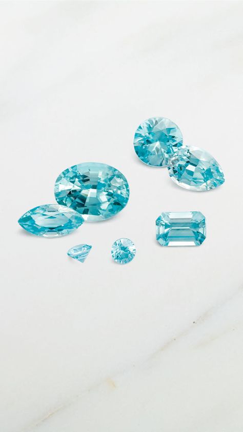 Blue zircon combines a gorgeous teal color with fiery brilliance akin to diamonds. In fact, for centuries, people confused colorless zircon with diamond. 💙💎  Learn more about blue zircon, one of December's three blue birthstones, on the blog today! Design Board, Colored Gems, Blue Gems, Gem Stones, Blue Zircon, Teal Color, Blue Gemstones, Teal Colors, Golden Yellow