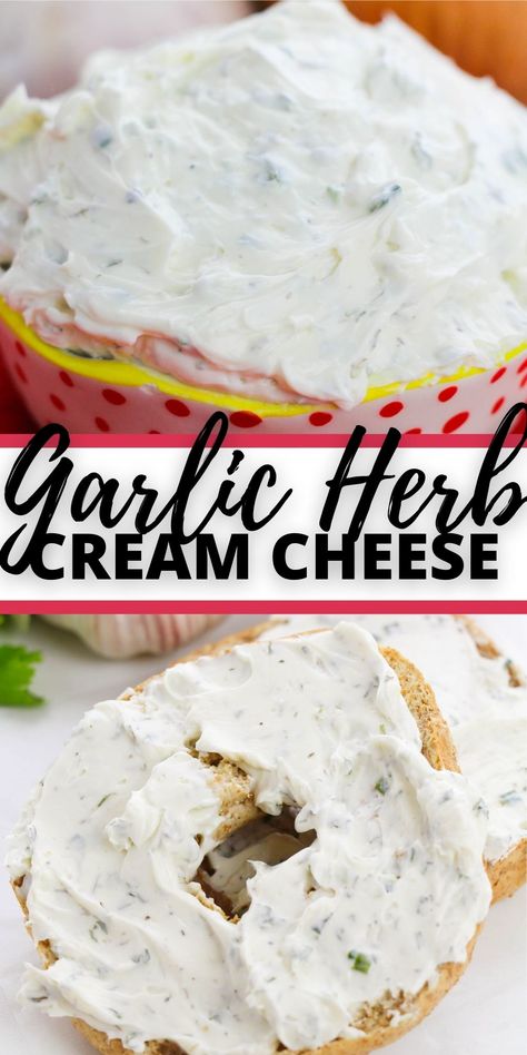 Homemade Flavored Cream Cheese, Cheese Garlic Pasta, Things To Make With Cream Cheese, Garlic And Herb Cream Cheese Recipes, Herb And Garlic Cream Cheese Recipe, Whipped Cream Cheese Dip, Flavored Cream Cheese Recipes For Bagels, Homemade Herb And Garlic Cream Cheese, Flavored Cream Cheese Recipes