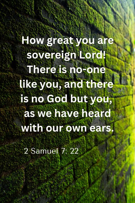 2 Samuel 7: 22 2 Samuel 7:22, 2 Samuel 7, 2 Samuel, Great Power, Scripture Quotes, Verses, Bible Verses, Bible, Quotes