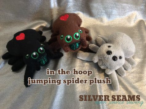 The Jumping Spider pattern | Silver Seams Spider Sewing Pattern, Spider Plush, Spider Pattern, Doll Patterns Free, Bug Crafts, Sewing Machine Embroidery, Animal Sewing Patterns, Jumping Spider, Sewing Stuffed Animals