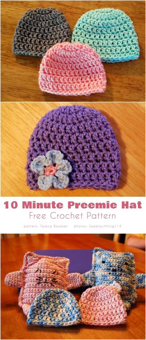 Crochet Preemie Hats Pattern, Free Crochet Premie Hat Patterns, Premie Baby Crochet Hat Pattern, Premie Hats Knit Free Pattern, Nicu Baby Hats Preemie Crochet, Crochet Micro Preemie Hats Free Pattern, Preemie Beanies Crochet, Crochet Premie Hat Pattern, Premature Crochet Patterns