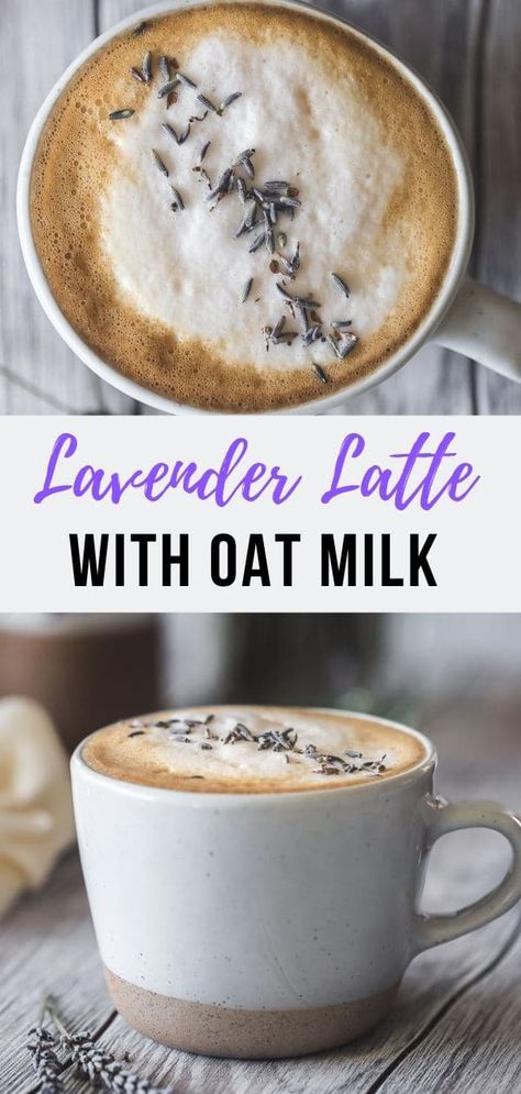 Lavender Latte with Oat Milk - Le Petit Eats Lavender Simple Syrup, Oat Milk Latte, Lavender Latte, Relaxing Morning, Easy Breakfast Brunch, Matcha Latte, Oat Milk, Cooking Dinner, Simple Syrup