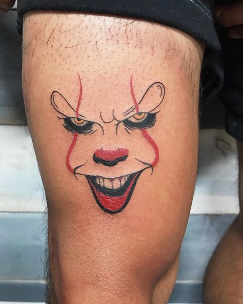 Stephen King Tattoos, Pennywise Tattoo, Chest Tattoo Stencils, Butterfly Tattoos Images, Evil Tattoo, Clown Tattoo, Movie Tattoos, Wicked Tattoos, Scary Tattoos