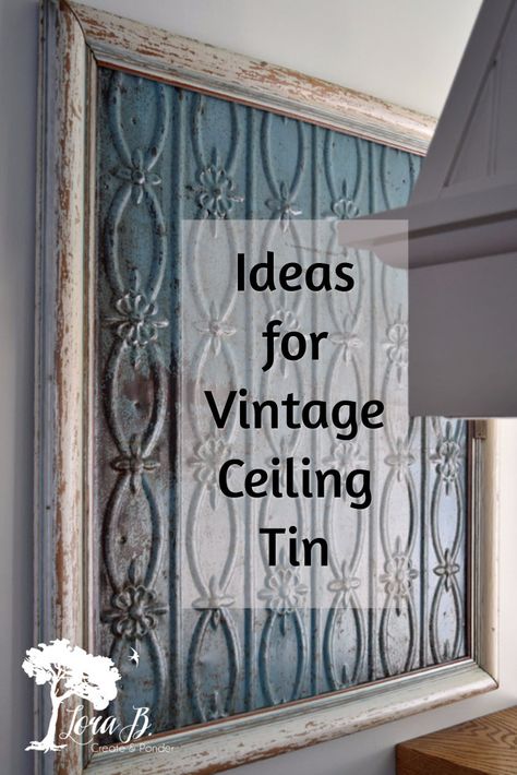 Repurposed Tin Ceiling Tiles, Diy Tin Ceiling Ideas, Vintage Ceiling Tiles, Vintage Ceiling Tiles Ideas, Antique Ceiling Tiles Ideas, Tin Ceiling Tiles On Wall, Vintage Tin Ceiling Tile Ideas, Tin Tiles Repurposed, Ceiling Tin Repurposed