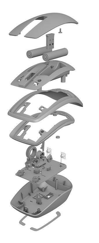 Computer Sketch, Mouse Sketch, Exploded View, Technical Illustration, Presentation Layout, Industrial Design Sketch, Id Design, Plastic Design, Acer Aspire