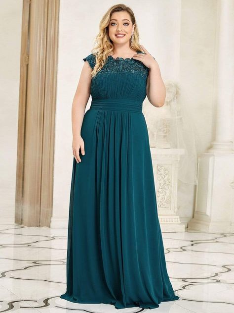 Plus Size Elegant Maxi Long Lace Cap Sleeve Bridesmaid Dress dresseser, winterfest dresses, macy dresses formal #dressesOnline #dresses4less #dresseswithpockets, dried orange slices, yule decorations, scandinavian christmas Plus Formal Dresses, Cap Sleeve Bridesmaid Dress, Sleeve Bridesmaid Dress, Teal Bridesmaid Dresses, Lace Chiffon Bridesmaid Dress, Plus Size Wedding Gowns, Custom Bridesmaid Dress, Plus Size Elegant, Elegant Bridesmaid Dresses