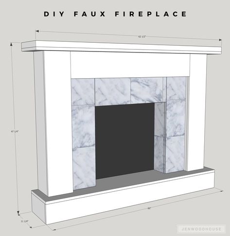 DIY Faux Fireplace Featuring Smart Tiles Adhesive Tiles - Learn how to build a DIY faux fireplace with peel-and-stick tiles! A renter-friendly solution! Diy Faux Fireplace, Fireplace Dimensions, Faux Fireplace Mantels, Fireplace Diy, Gorgeous Fireplaces, Faux Fireplace Diy, Urban Apartment, Smart Tiles, Faux Fireplace