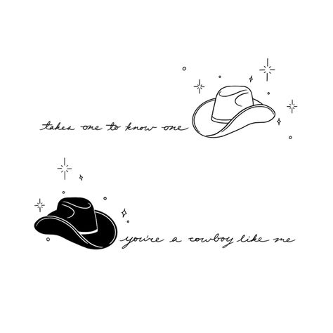 Tattoos Vacation, Takes One To Know One, Cowboy Hat Tattoo, Tattoos Neck, Taylor Swift Art, Cowboy Like Me, White Cowboy Hat, Cowboy Tattoos, Taylor Swift Tattoo