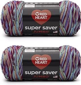 Red Heart Super Saver Jumbo Starburst Print Yarn - 2 Pack of 10oz/283g - Acrylic - 4 Medium (Worsted) - 482 Yards - Knitting/Crochet Red Heart Yarn Colors, Red Heart Super Saver Yarn, Knitting Gauge, Super Saver, Crochet Hook Sizes, Yarn Colors, Stitch Markers, Knitting Needles, Stripe Print