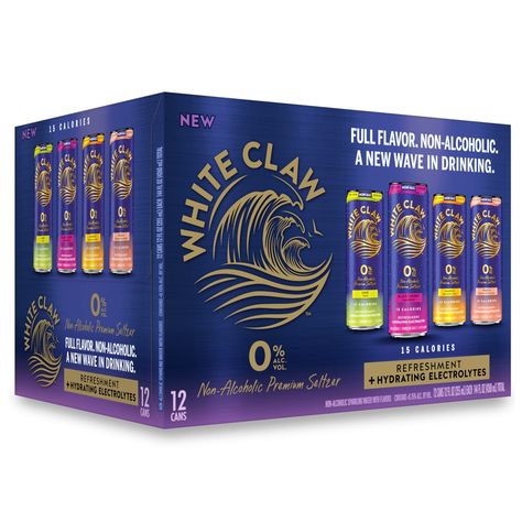 Non-alcoholic White Claw: New 0% Alcohol beverage comes in 4 flavors White Claw Hard Seltzer, White Claw, Non Alcoholic Beer, Hard Seltzer, Beer Design, Sports Drink, Drink Menu, Peach Orange, Adult Drinks