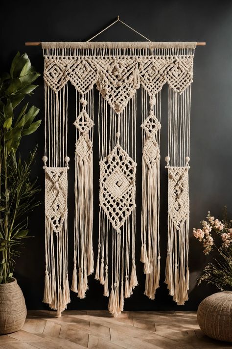 Macrame Wedding Decor: Intricate Hanging Accents Wedding Hanging Decorations, Macrame Decor Ideas, Diy Macrame Projects, Macrame Wedding Arch, Macrame Wedding Decor, Macrame Arch, Macrame Clothes, Unique Macrame, Simple Table Settings