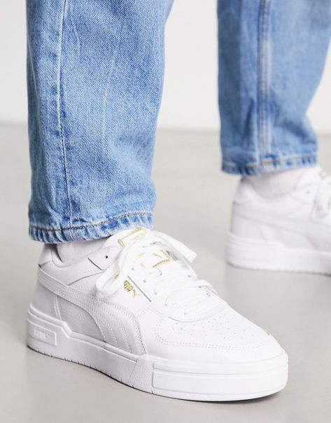 White Puma Outfit, Puma Sneakers Outfit, Puma Shoes Mens, Puma White Sneakers, Plain White Sneakers, Puma Ca Pro, Puma Outfit, Sneaker Outfits, White Puma