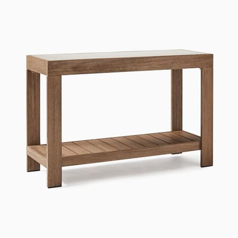 Outdoor Kitchen + Bar Furniture | West Elm West Elm Furniture, Mid Century Console, Round Bar Table, Outdoor Console Table, Outdoor Kitchen Bars, Bistro Table Outdoor, Rustic Wood Frame, Concrete Wood, Outdoor Dining Furniture