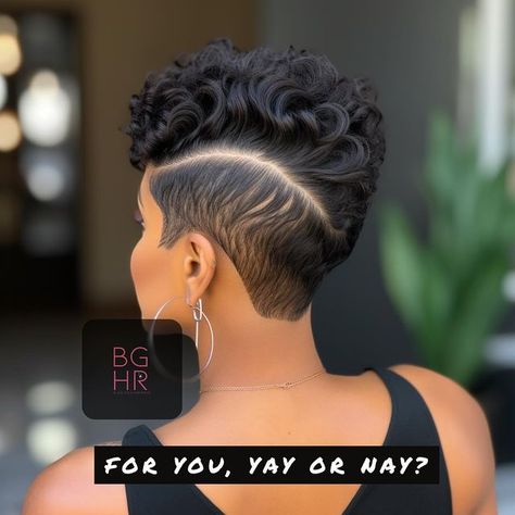 For you, yay or nay? 🚫No Appointments Hairstyles inspiration #thechoppedmobb #thecutlife #hairstylesforblackwomen #BlackHairMagic… | Instagram Hairstyles With Curls, Black Girls Hair, Short Relaxed Hairstyles, Short Hair Designs, Black Hair Short Cuts, Short Shaved Hairstyles, Hairstyles Inspiration, Natural Hair Cuts, Short Hair Images