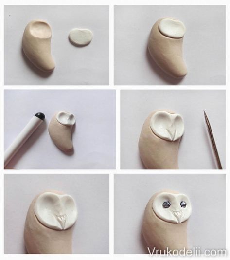 Polymer clay owl - DIY step by step tutorial Polymer Clay Owl, Clay Owl, Diy Step, Diy Step By Step, Polymer Clay Sculptures, Tanah Liat, Clay Crafts Air Dry, Polymer Clay Diy, Polymer Clay Animals