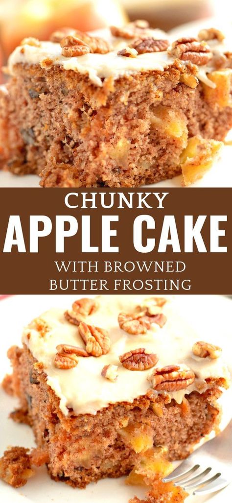 Chunky Apple Cake, Cake Nature, Recipe Using Apples, Apple Cinnamon Cake, Brown Butter Frosting, Buckwheat Cake, Cinnamon Cake, Butter Icing, Lemon Cake Recipe