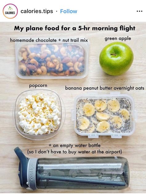 Airport Food, Peanut Butter Overnight Oats, Plane Food, Snack Prep, Road Trip Snacks, Travel Snacks, Healthy Travel, Healthy Meal Plans, Travel Food