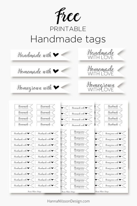 Homemade, handmade and homegrown - with love Tags - FREE printables Printable Gift Labels, Crochet Labels, Printable Tags Template, Homemade Tags, Labels Printables Free, Love Tag, Can't Stop Won't Stop, Free Labels, Card Sentiments