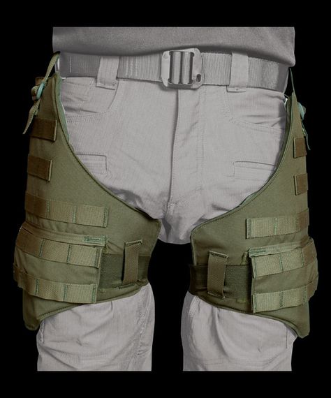 Thigh Protector | PARACLETE Juggernaut Suit, Thigh Armor, Bulletproof Clothing, Warrior Armor, Heavy Armor, Army Gears, Futuristic Armour, Military Gear Tactical, Leather Armor