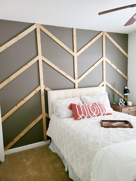 Herringbone Arrows accent wall board and batten Easy Diy Wood Accent Wall, Wood Feature Wall Bedroom Herringbone, Herringbone Accent Wall Nursery, Arrow Accent Wall, Diy Wood Chevron Accent Wall, Accent Wall Herringbone Pattern, Boy Room Accent Wall, Diamond Pattern Wood Accent Wall, Herringbone Accent Wall