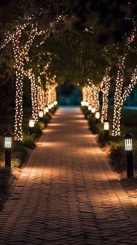 Interior Design Background Images, Night Wedding Background, Lights On Trees Outside Backyards, Background Trees Photography, Lights In Trees Backyard, Night Wedding Decorations, Tree Lights Outdoor, Backyard Background, Event Lighting Design