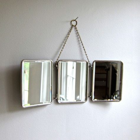 vintage folding travel mirror Fancy Mirrors, Old Mirrors, Travel Mirror, Vintage Mirrors, Beautiful Mirrors, Beautiful Interior Design, Through The Looking Glass, Antique Mirror, Brass Frame