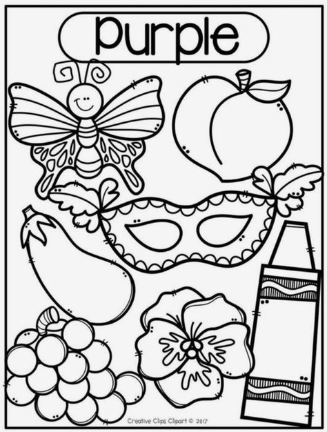 Purple Color Day Preschool, Ladybug Ideas, Colors Preschool, Daycare Curriculum, Preschool Color Activities, Color Worksheets For Preschool, Color Lessons, Homeschool Preschool Activities, Preschool Coloring Pages