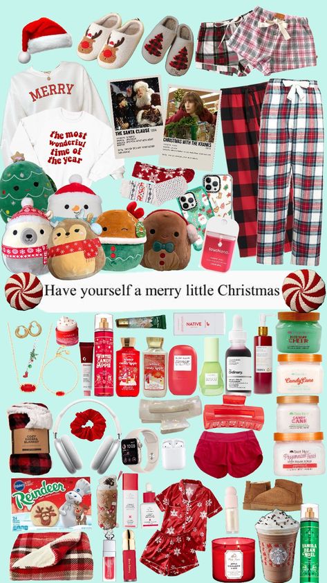 #christmas #preppy #preppychristmas Christmas Gift Collage, Cute Christmas Gift Ideas For Family, Stuff To Put On Christmas List, Preppy Christmas Decor Ideas, Aesthetic Things To Get For Christmas, Preppy Christmas Drawings, Things To Do For Christmas With Friends, Preppy Christmas Ideas, Aesthetic Cristhmas