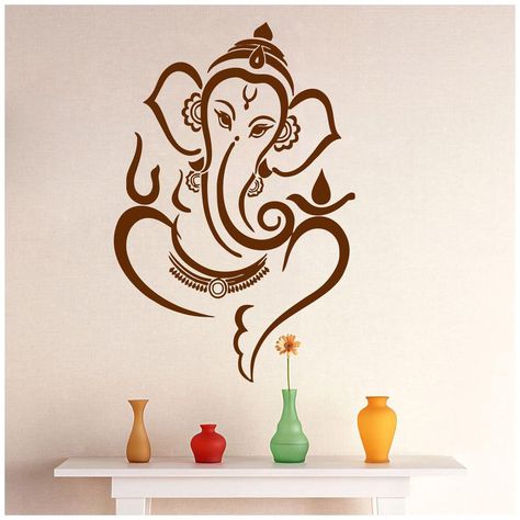 Wall Art Décor – Buy Wall Stickers, Posters and Paintings Online at Best Price in India Krishna Wall Painting, Buddha Wall Decor, Simple Wall Paintings, Ganesh Art Paintings, Creative Wall Painting, Ganesh Art, Wall Painting Decor, Ganesha Painting, Ganesha Art