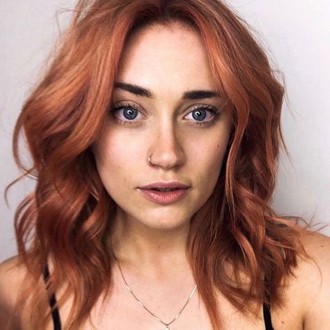 Burnt peach, Bleach London New Trendy Hairstyles, Golden Hair Color, Red Bob Hair, Peach Hair Colors, Burnt Hair, Short Ombre, Bleach London, Peach Hair, Bright Red Hair