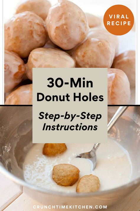 Donut Holes made in 30 minutes. Homemade Donut Holes, Homemade Donut, Donut Hole Recipe, High Fiber Low Carb, Doughnut Recipe Easy, Breakfast Donuts, Donut Shops, Easy Snacks For Kids, Recipes Delicious