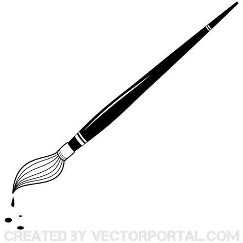 Free paint brush vector clip art image.. More Free Vector Graphics, www.123freevectors.com Art Brush Logo, Paintbrush Tattoo, Brush Logo, Paint Brush Drawing, Brush Tattoo, Illustrator Brushes, Brush Drawing, Free Tattoo, Nail Art Brushes