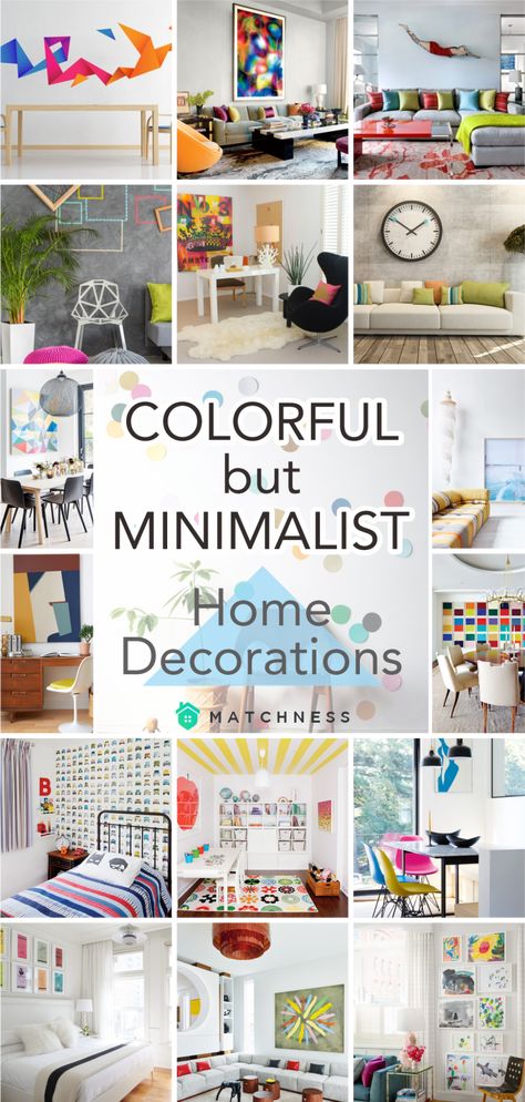 40 Colorful but Minimalist Home Decorations - Matchness.com Scandinavian Living Room Colorful, Colorful Minimalist Interior Design, Minimalism With Color, Minimalist Home With Color, Colourful Minimalist Living Room, Minimalist Colourful Living Room, Add Color To Home, Scandinavian Colorful Interior, Colorful Minimalist Home Living Room